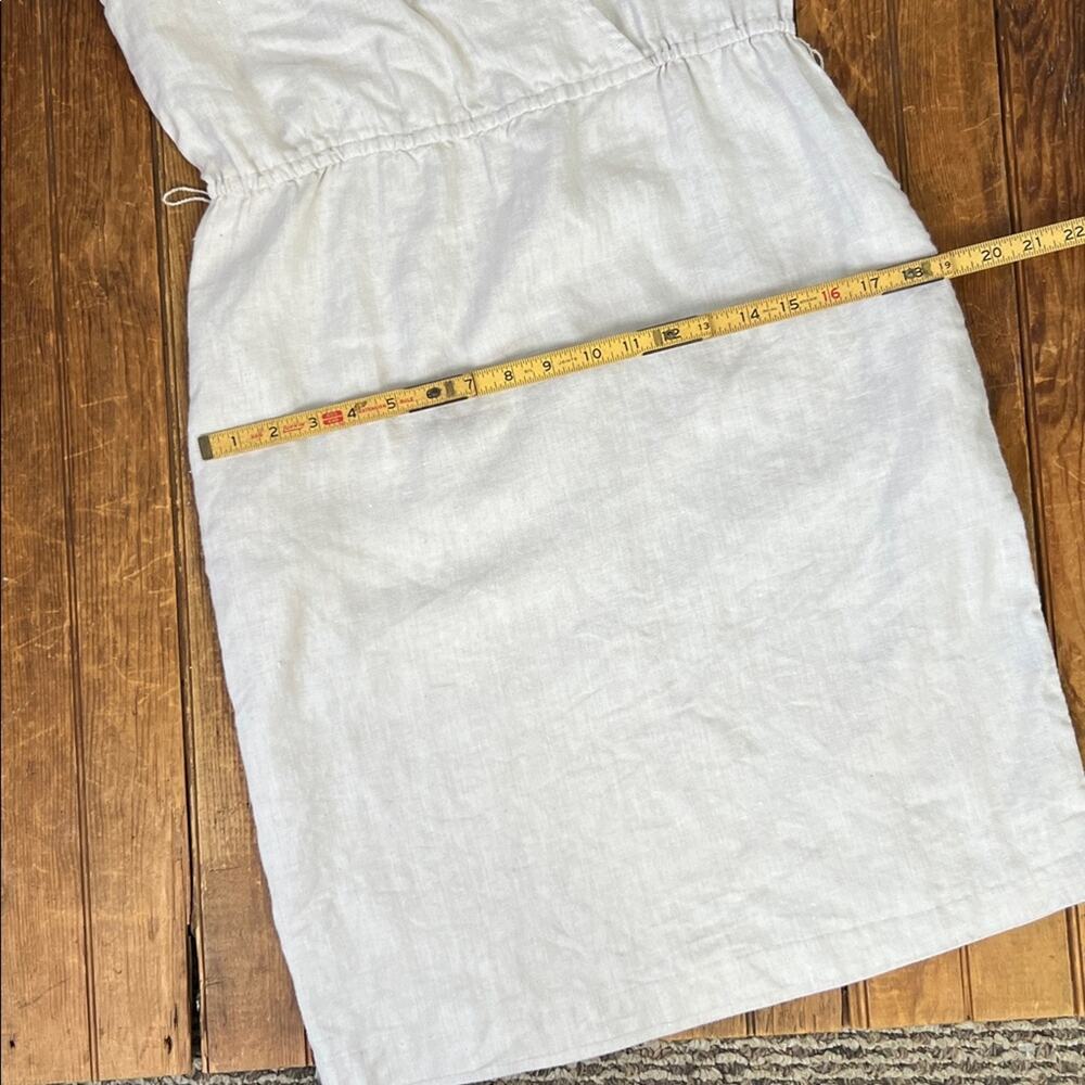 J. McLaughlin linen dress casual midi tan v neck sleeveless wrap top size medium - Picture 4 of 8